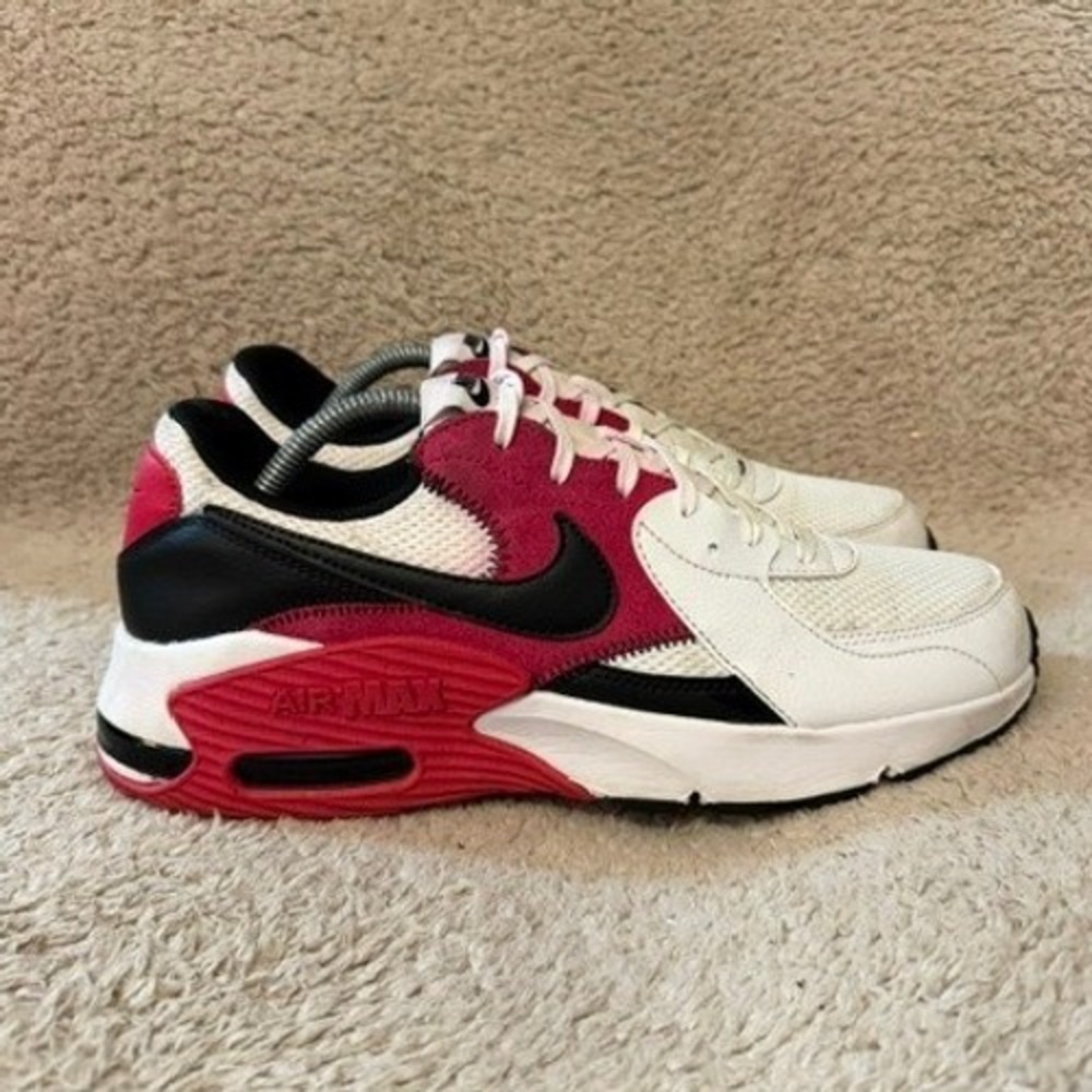 Nike Air Max Excee Sneakers Womens 11 White Black Berry Red CD5432-119 Sporty